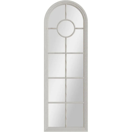 Mirror Collection - Narrow White Arched Window Mirror