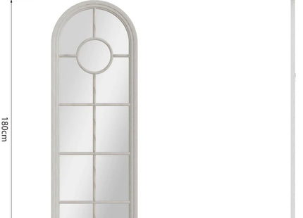 Mirror Collection - Narrow White Arched Window Mirror