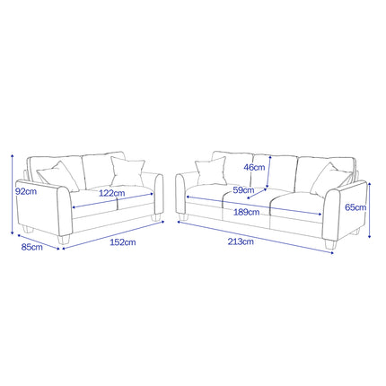 Pompeii 3+2 Grey Fabric Living Room Suite