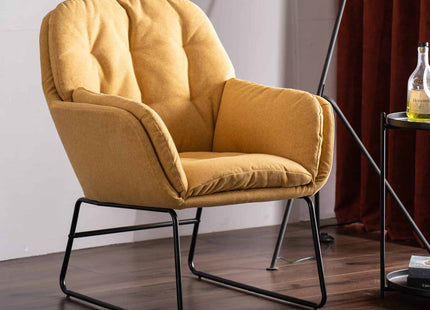 Rena - Yellow Fabric Armchair