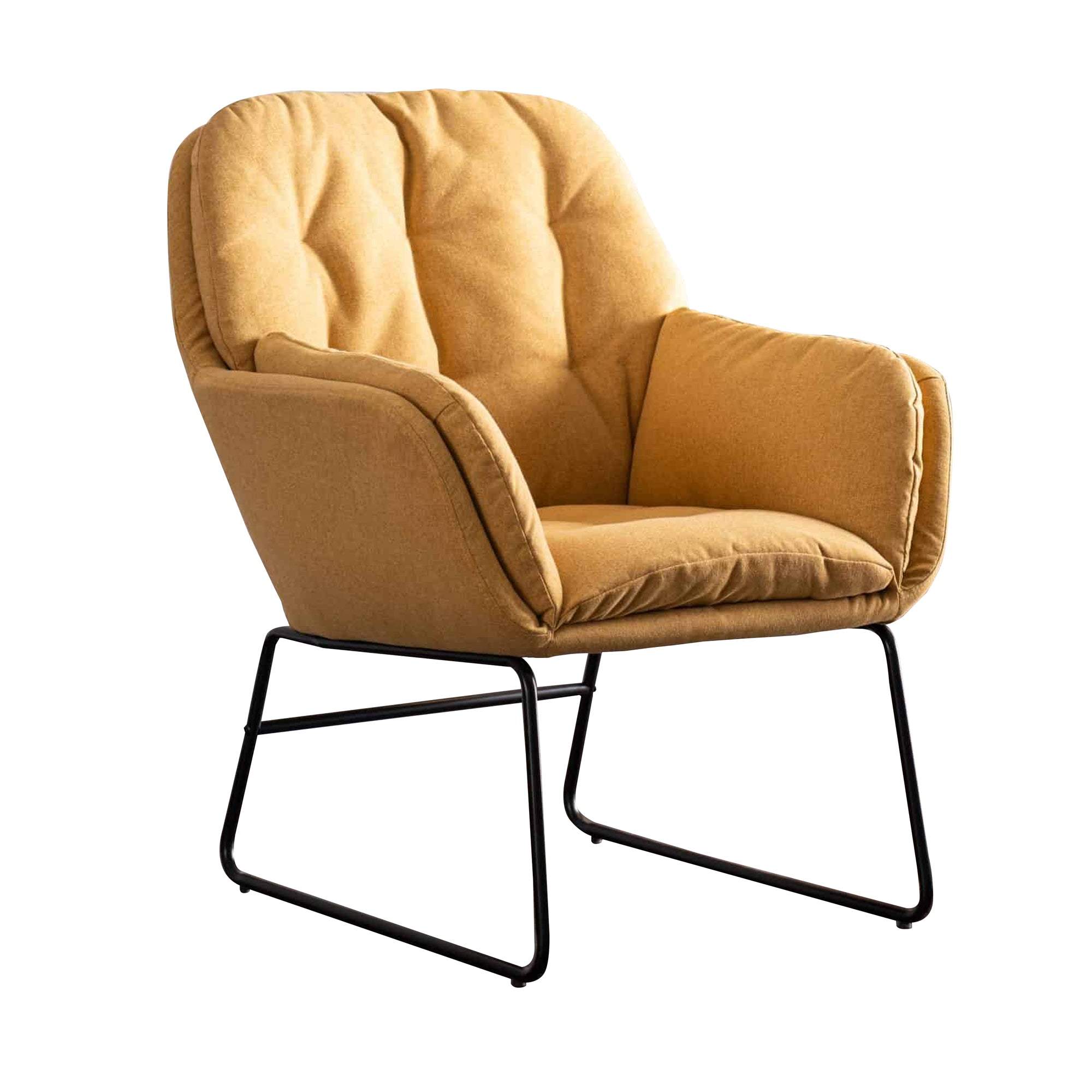 Rena Yellow Fabric Armchair – Bargaintown