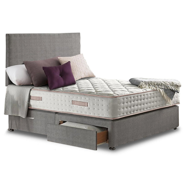 Respa Pocket 1200 - Double Split Divan Bed, Mattress & Headboard (4ft6)