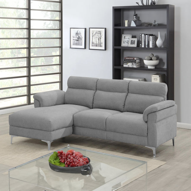 Roxanne -  Light Grey Corner Sofa