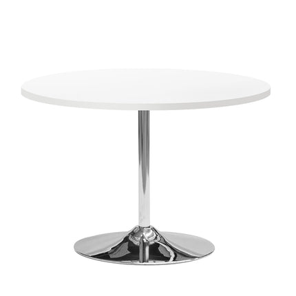 Chrome Pod - High Gloss White Dining Table