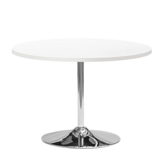 Mini Chrome Pod - High Gloss White Dining Table