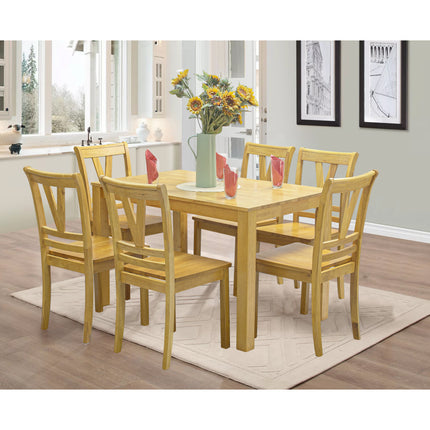 Valley - Large Natural Wooden Dining Table & Naples Chairs