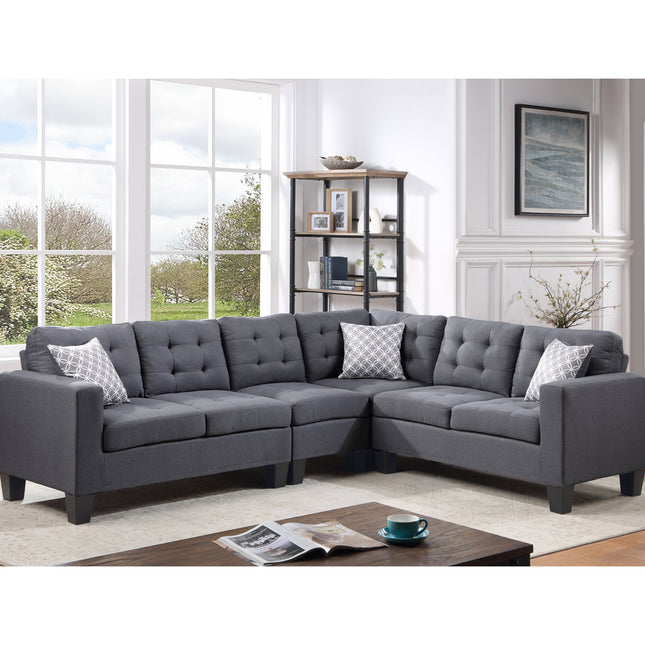 Wendy - Dark Grey Fabric Corner Sofa
