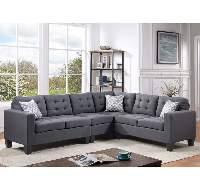Wendy - Dark Grey Fabric Corner Sofa
