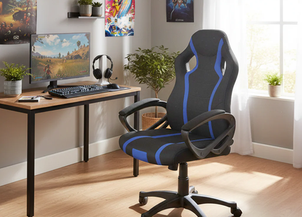 Apollo Gaming Chair – Black & Blue Ergonomic Office Chair