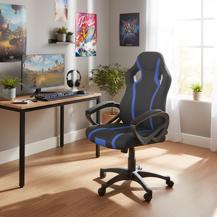Apollo Gaming Chair – Black & Blue Ergonomic Office Chair