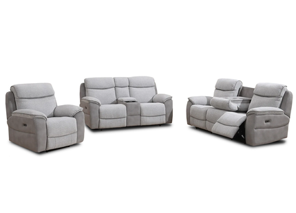Asher - 3+2+1 Grey Electric Recliner Suite