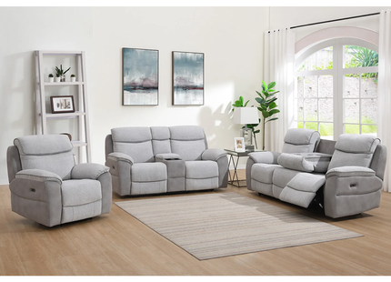 Asher - 3+2+1 Grey Electric Recliner Suite