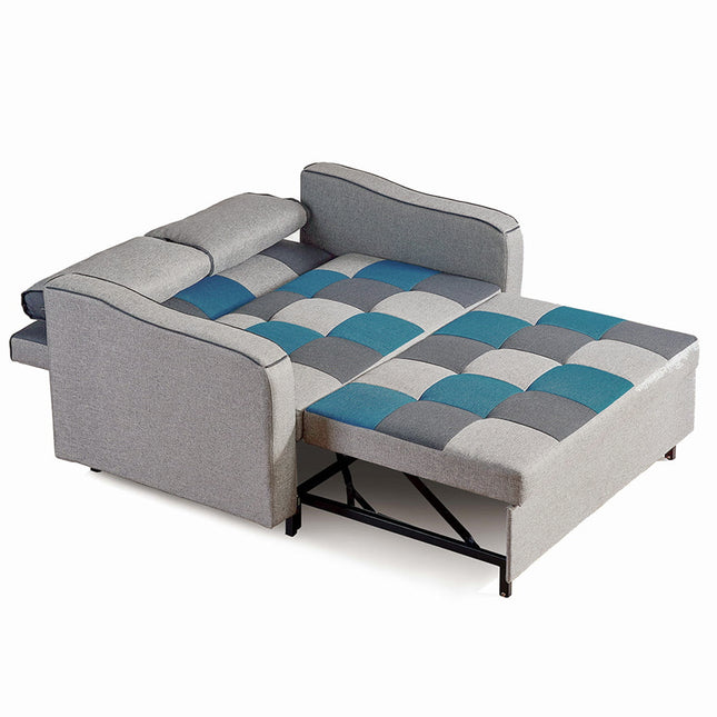 Aspen Sofa Bed Blue Patchwork