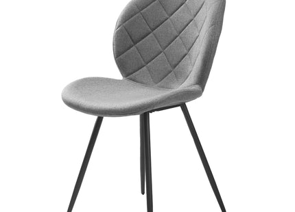 Astrid - Grey Tweed Cross Stitch Oval Back Dining Chair