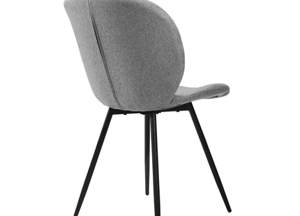 Astrid - Grey Tweed Cross Stitch Oval Back Dining Chair