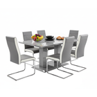 Atlanta - Grey Modern High Gloss Dining Table & Finbar Grey Chairs