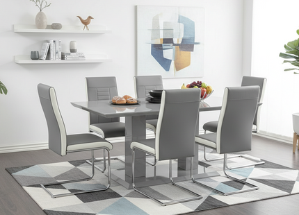 Atlanta - Grey Modern High Gloss Dining Table & Finbar Grey Chairs
