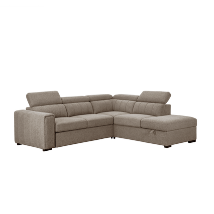August - Cappuccino Sectional Sofa Bed