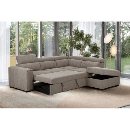 August - Cappuccino Sectional Sofa Bed