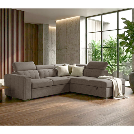 August - Cappuccino Sectional Sofa Bed