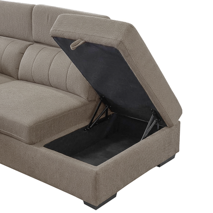 August - Cappuccino Sectional Sofa Bed