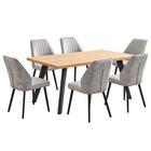Barkley – Oak Melamine Table with 6 Chairs Dining Set
