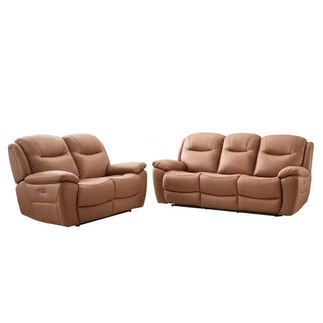 Braga - 3+2 Electric Recliner Tan Suite