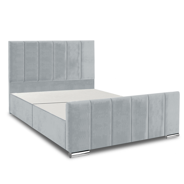 Brook - Vertical Lines Plush Velvet Divan Base | 4ft Small Double