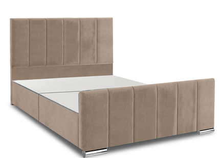 Brook - Vertical Lines Plush Velvet Divan Base | 4ft6 Double