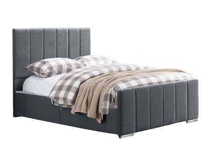 Brook - Vertical Lines Plush Velvet Divan Bed | 4ft6 Double