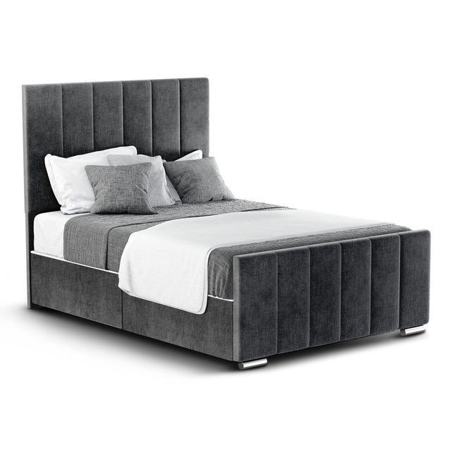Brook - Chenille Black King Size Divan Base (5ft)