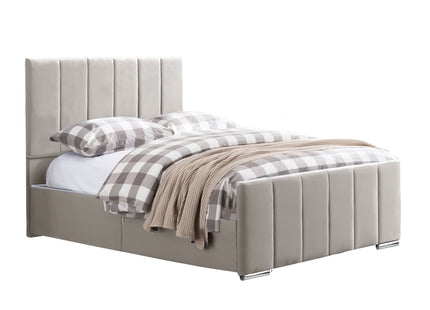 Brook - Vertical Lines Plush Velvet Divan Bed | 5ft Kingsize