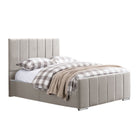 Brook - Vertical Lines Plush Velvet Divan Bed | 5ft Kingsize