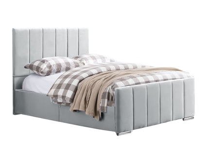 Brook - Vertical Lines Plush Velvet Divan Bed | 5ft Kingsize