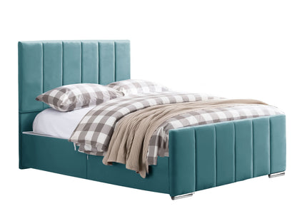 Brook - Vertical Lines Plush Velvet Divan Bed | 4ft6 Double