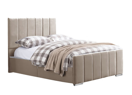 Brook - Vertical Lines Plush Velvet Divan Bed | 4ft6 Double