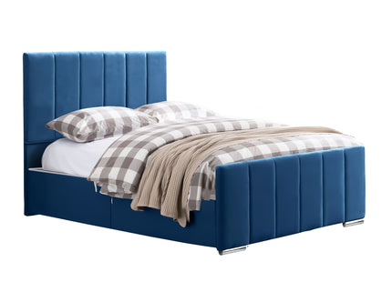 Brook - Vertical Lines Plush Velvet Divan Bed | 4ft6 Double