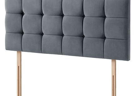 Plush Velvet - Cubed Buttoned Double Headboard (4ft6 )