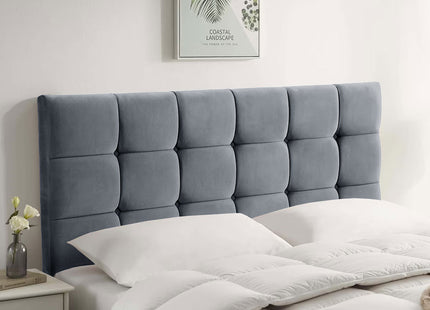 Plush Velvet - Cubed Buttoned Double Headboard (4ft6 )