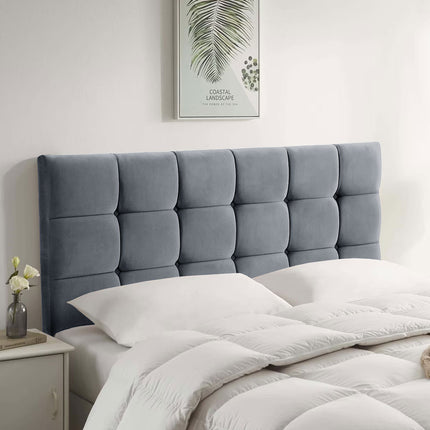 Plush Velvet - Cubed Buttoned Double Headboard (4ft6 )