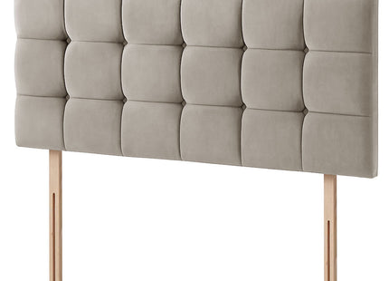 Plush Velvet - Cubed Buttoned Double Headboard (4ft6 )