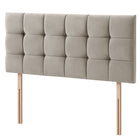 Plush Velvet - Cubed Buttoned Double Headboard (4ft6 )