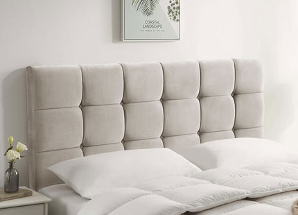 Plush Velvet - Cubed Buttoned Double Headboard (4ft6 )