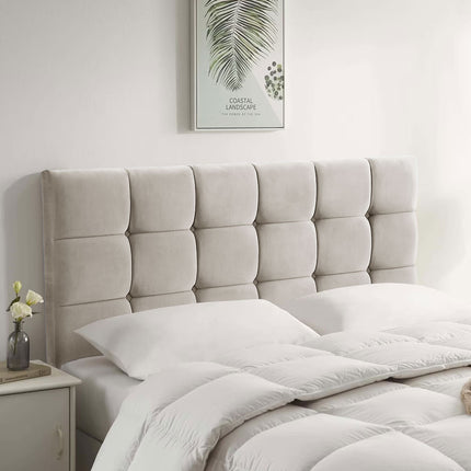 Plush Velvet - Cubed Buttoned Double Headboard (4ft6 )