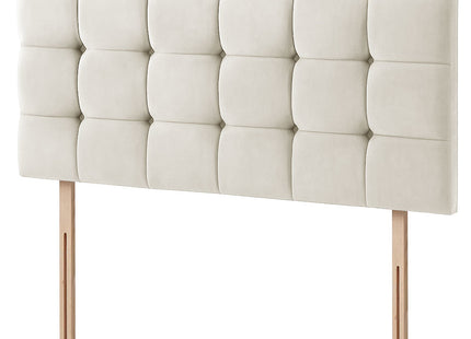 Plush Velvet - Cubed Buttoned Double Headboard (4ft6 )