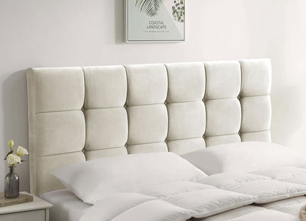 Plush Velvet - Cubed Buttoned Double Headboard (4ft6 )