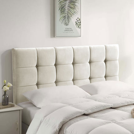 Plush Velvet - Cubed Buttoned Double Headboard (4ft6 )