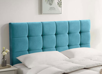 Plush Velvet - Cubed Buttoned Double Headboard (4ft6 )
