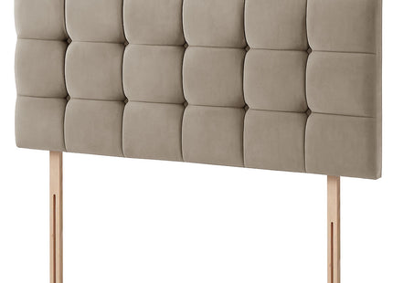 Plush Velvet - Cubed Buttoned Double Headboard (4ft6 )