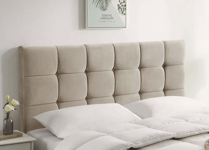 Plush Velvet - Cubed Buttoned Double Headboard (4ft6 )